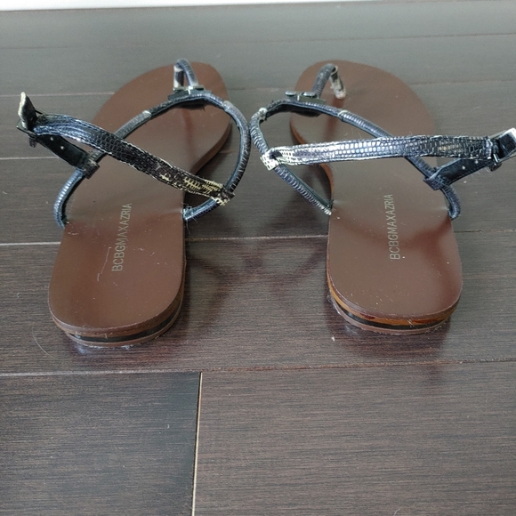 BCBGMaxAzria Faux Snakeskin Flat Sandals - Picture 4 of 5